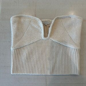 Moon River Ivory Ribbed Sweater